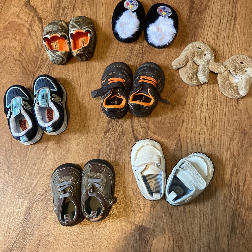 Bundle of infant mixed name brand shoes and slippers!